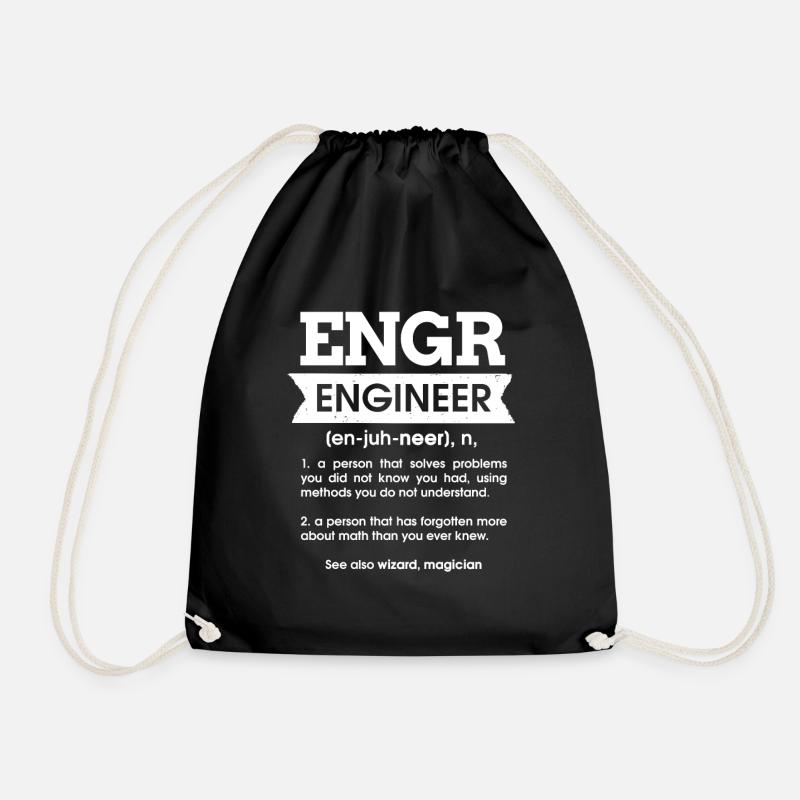 Engr Engineer Defintion Noun Geschenk Ingenieur - Turnbeutel - Schwarz