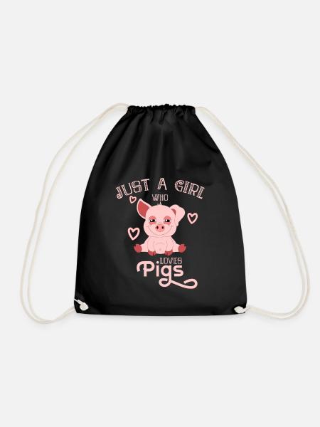 Cochon cochon cochon petite fille jour de valentine - Sac de sport léger - noir