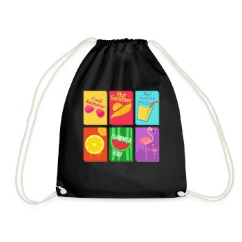 summer - Drawstring Bag - black - Front