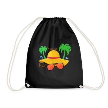 summer - Drawstring Bag - black - Front