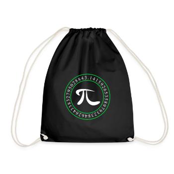 Zahl PI 3,14 Primzahl Geschenk Mathe Nerd - Turnbeutel - Schwarz - Vorne