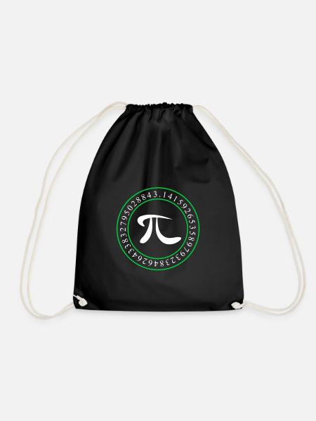 Zahl PI 3,14 Primzahl Geschenk Mathe Nerd - Turnbeutel - Schwarz
