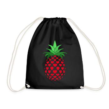 Ananas - Turnbeutel - Schwarz - Vorne