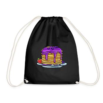 Pancake pancake pancake gift - Drawstring Bag - black - Front