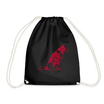 Border Collie geometrisch - Turnbeutel - Schwarz - Vorne