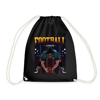American Football Liebhaber Ballsport Geschenkidee - Turnbeutel - Schwarz - Vorne