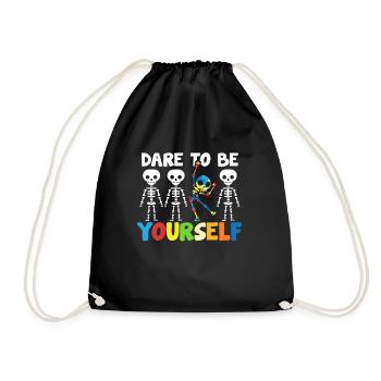 Autism Asperger Autist autistic autism gift - Drawstring Bag - black - Front