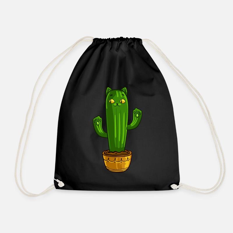 Catcus Cactus Katze Süße Katzenliebe Geschenk - Turnbeutel - Schwarz
