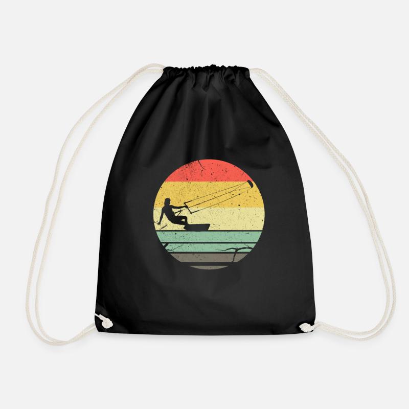 Kitesurfer Kiteboard Kite Kiteboarding Geschenk - Turnbeutel - Schwarz