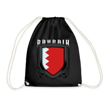 Barainic Coat of Arms Kingdom of Bahrain Gift - Drawstring Bag - black - Front