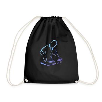 cool blue DJ - Drawstring Bag - black - Front