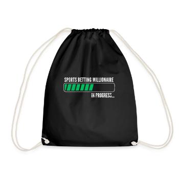 Sports Betting Millionaire Sports Betting Money Progress - Drawstring Bag - black - Front