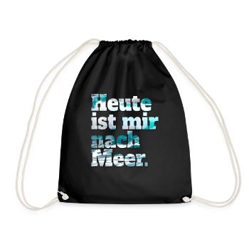 Today is me after sea beach summer & surfing - Drawstring Bag - black - Front