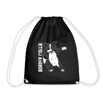 Border Collie - Drawstring Bag - black - Front