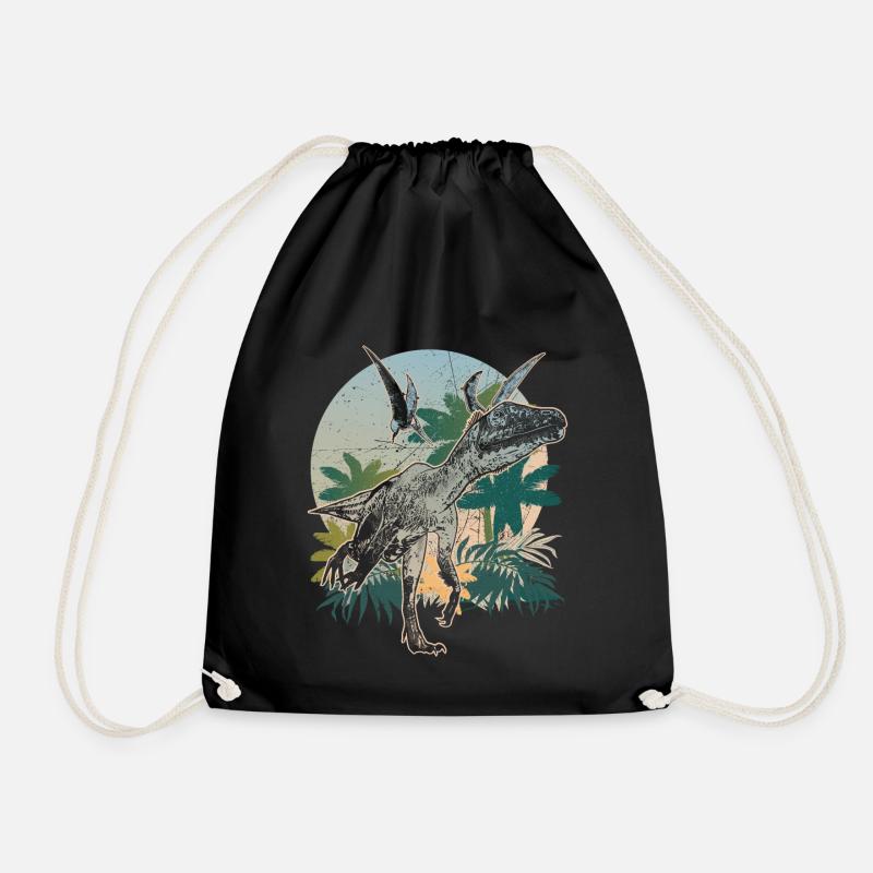 Utharaptor Dinosaurier Jäger der Urzeit Geschenk - Turnbeutel - Schwarz