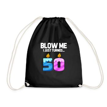 50th birthday - Drawstring Bag - black - Front