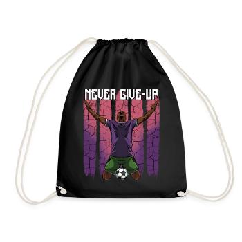 Ne jamais abandonner | Cadeau de motivation de football - Sac de sport léger - noir - Devant