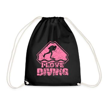 Divers Scuba Diving Scuba Diving Diver - Drawstring Bag - black - Front