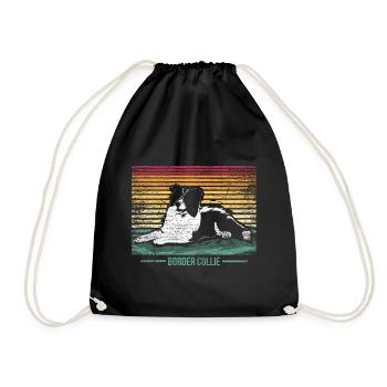 Border Collie - Turnbeutel - Schwarz - Vorne