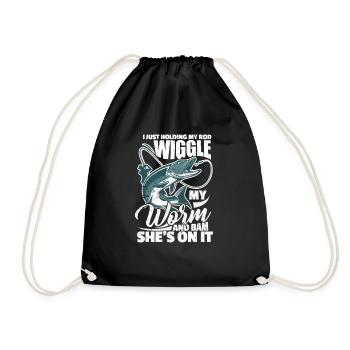 Cadeau de pêcheur pêcheur pêcheur - Sac de sport léger - noir - Devant