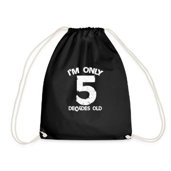 50 years - Drawstring Bag - black - Front