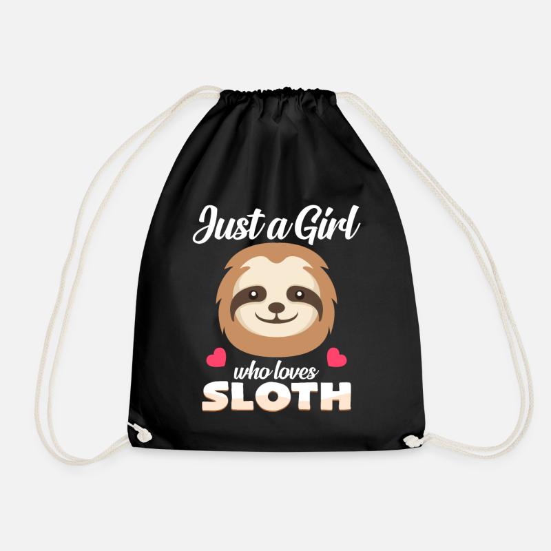 sloths - Drawstring Bag - black
