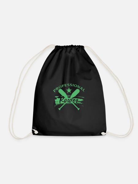 Rowing Rower Rowing Rower Rower - Drawstring Bag - black