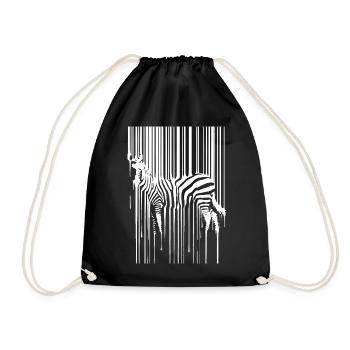Zebra - Turnbeutel - Schwarz - Vorne
