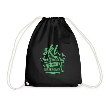 Skilehrerin Skilehrer Skiclub Ski Instructor Ski - Drawstring Bag - black - Front