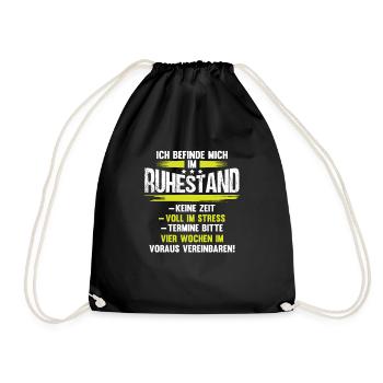 Herren Rentner Ruhestand Sprüche T-Shirt - Turnbeutel - Schwarz - Vorne