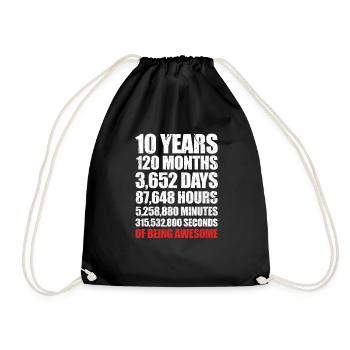 10ème anniversaire 10 ans 2009 2010 cadeau Bday - Sac de sport léger - noir - Devant
