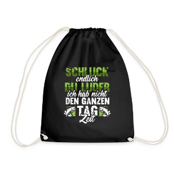 Men Angler Fishing Fishing Sayings T-Shirt - Drawstring Bag - black - Front