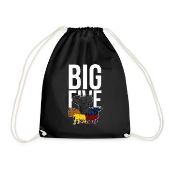 big five, safari, vacances, animaux, afrique - Sac de sport léger - noir - Devant