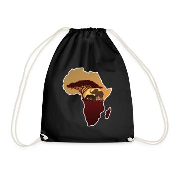 Afrika - Turnbeutel - Schwarz - Vorne