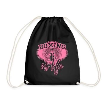Kampfsport Boxen Boxerin Boxer Boxing - Turnbeutel - Schwarz - Vorne