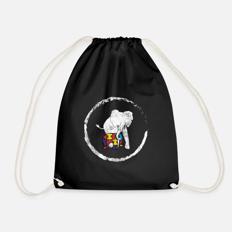 autism - Drawstring Bag - black