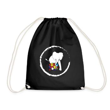 Autismus Mutter Elefant Autist ADHS Geschenk - Turnbeutel - Schwarz - Vorne