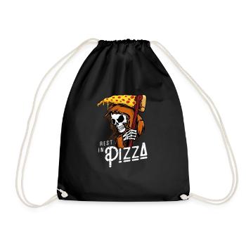 Rest In Pizza - Funny Fast Food Grim Reaper Gift - Drawstring Bag - black - Front