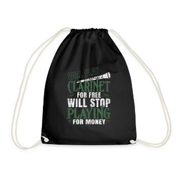 clarinet - Drawstring Bag - black - Front