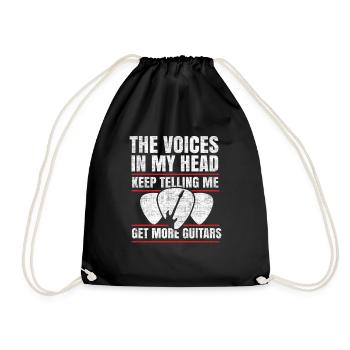 Guitar musical instrument musician voices - Drawstring Bag - black - Front