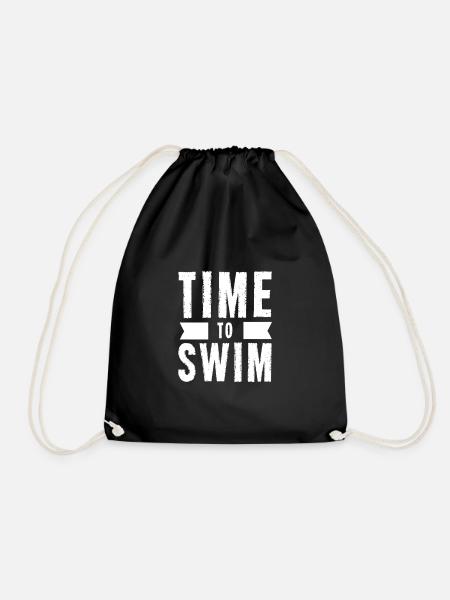 Swimming Swimmers Swimming Swimmer Swimming - Drawstring Bag - black
