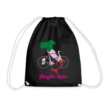 Road Bike Maglia Rosa Italiano Italy Cycling - Drawstring Bag - black - Front