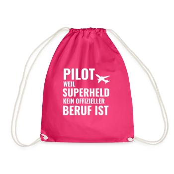 Pilot Co-Pilot Flugkapitän Luftfahrt Flugzeug - Turnbeutel - Fuchsia - Vorne