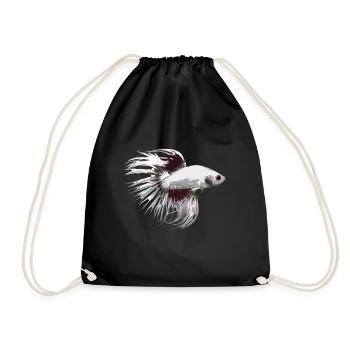 Crowntail Betta Kampffisch Geschenkidee Liebhaber - Turnbeutel - Schwarz - Vorne