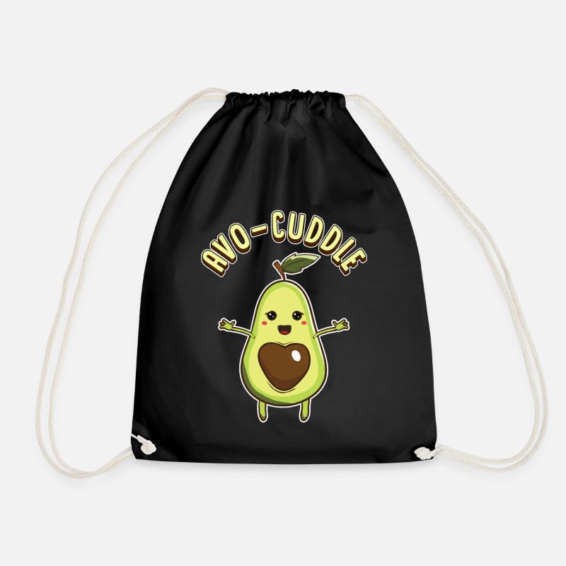 Süße Avocado Valentinstag Kuscheln Avo-Cuddle - Turnbeutel - Schwarz