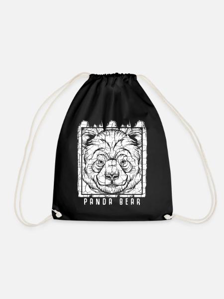 Panda - Turnbeutel - Schwarz