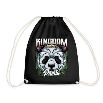 Panda Bear Bamboo Bear Great Panda wildlife gift - Drawstring Bag - black - Front