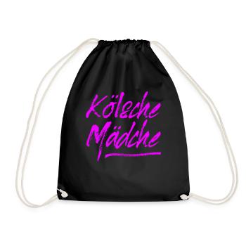 Kölsche Mädche / Karneval in Köln / Kölsch & Kölle - Turnbeutel - Schwarz - Vorne