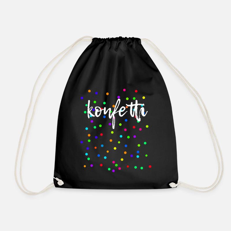 Konfetti Fasching Karneval Bunt - Turnbeutel - Schwarz