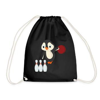 Bowling penguin - Drawstring Bag - black - Front